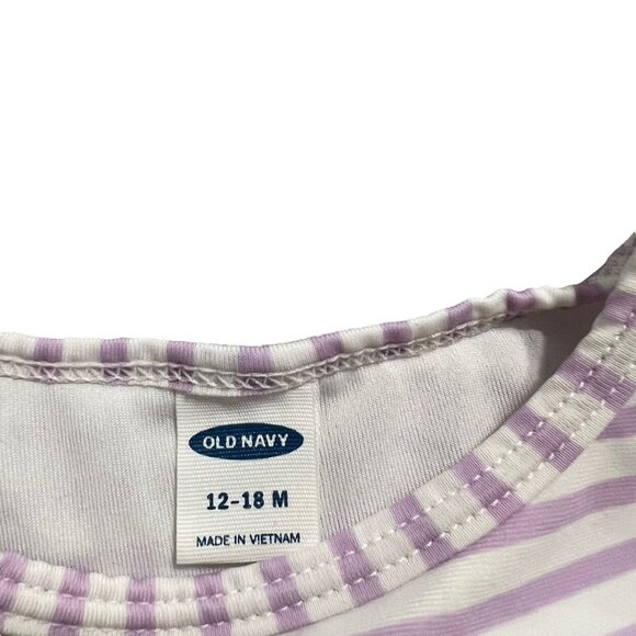 Old Navy 12-18m Lavender Striped Starfish Swim Rashguard Shirt - Picture 8 of 9